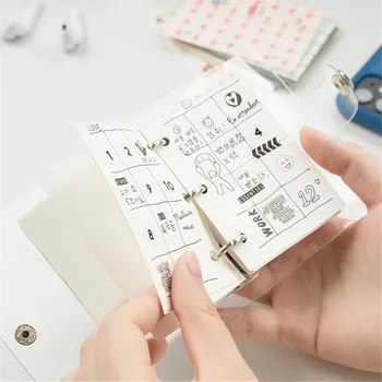 

80 Sheets Mini Notebook Refills 3 Holes Refilling Inner Pages Loose Leaf Binding Spiral Notebook Inner Page Cute Stationery