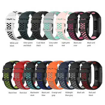 

Suitable Smart Watch Strap Universal Silicone Dual-color Watchband Sports Breathable Strap For Fitbit Charge4/charge3