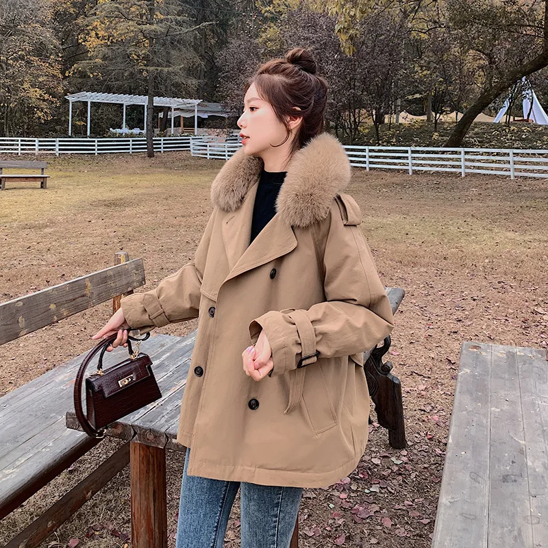 

Short-height Pike Cotton-padded Clothes Women's 2019 Winter New Style Korean-style Thick Hong Kong Style Cotton-padded Jacket La