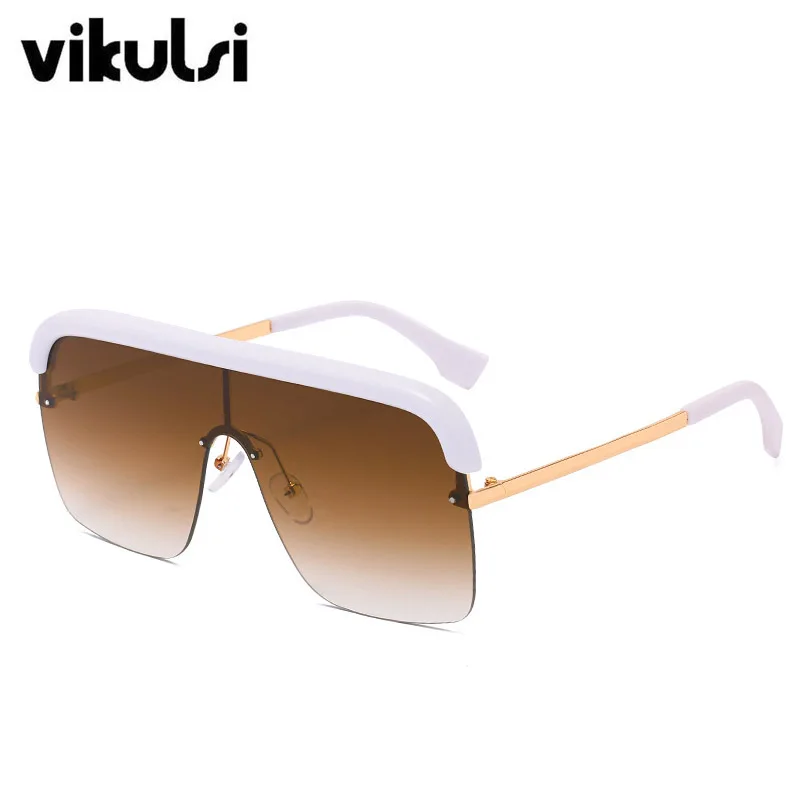Итальянские брендовые солнцезащитные очки Женская мода новые летние дизайнерские роскошные солнцезащитные очки с квадратными линзами с золотистый и черный козырек от солнца для Для женщин солнцезащитные очки - Цвет линз: E372 white tea