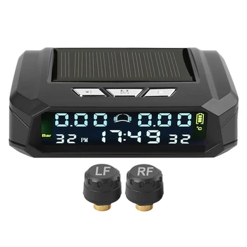 

New Auto Solar Truck Wireless TPMS Tire Pressure Monitoring Alarm System for Front 2 Wheels
