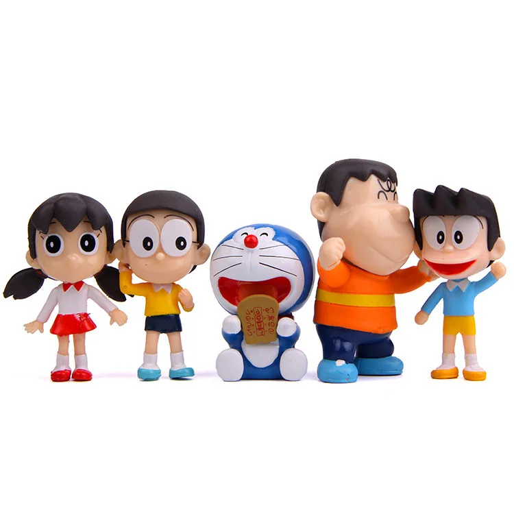 Doraemon Nobita Nobi Shizuka Minamoto Takeshi Gouda Suneo Honekawa Dorami Action Figure Toys Blue Cat Dolls Birthday Gifts Decor