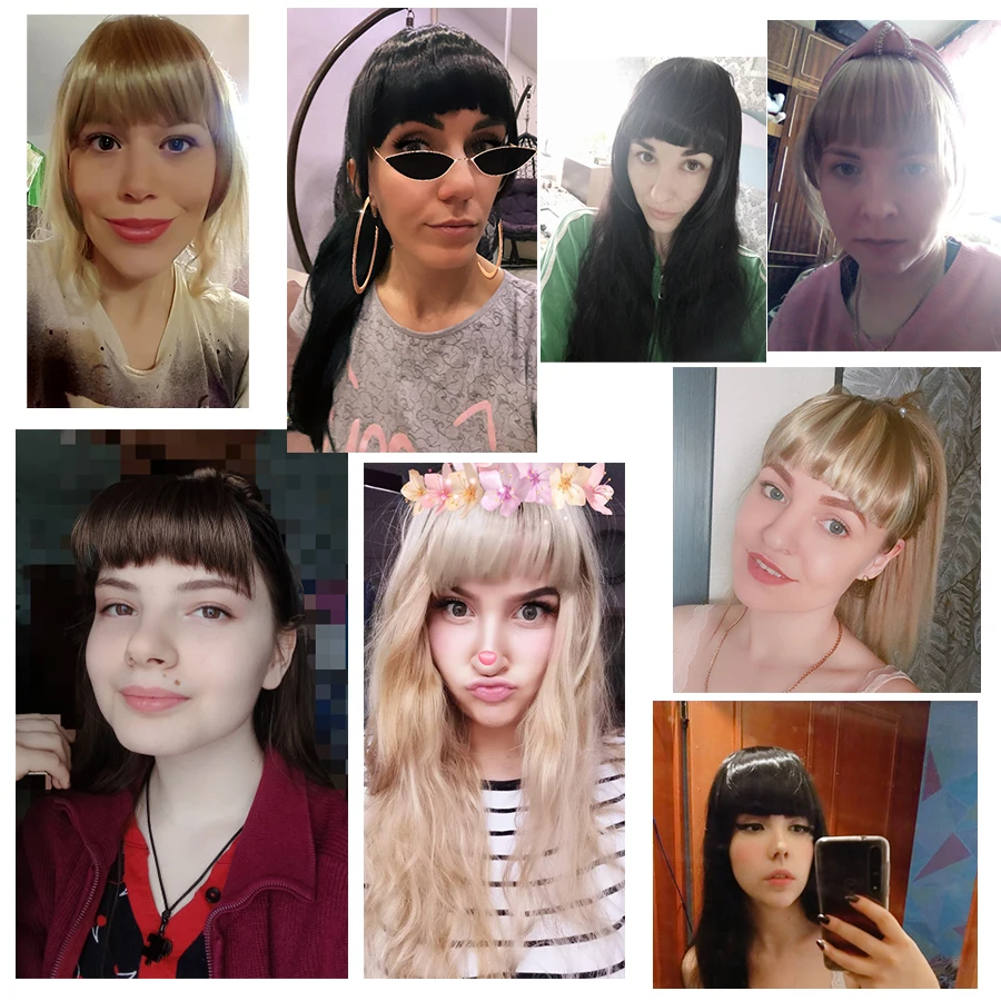 Alileader Synthetic Fake Bangs Neat Hair Bangs Clip In Frange Hairpiece Blunt Hair Bangs Straight Fake Hair Fringe For Girls