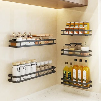 

Stainless Steel Kitchen Shelf for Storage Organizer Wall Shelf Spice Rack Punch Free Storage Shelves Rack for Kitchen WJ010320