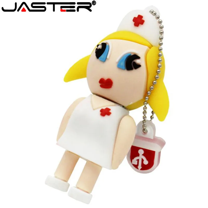 JASTER абсолютно мультяшный USB 4 ГБ 8 ГБ 16 ГБ 32 ГБ 64 ГБ% емкость желтый цвет волос nurseUSB 2,0