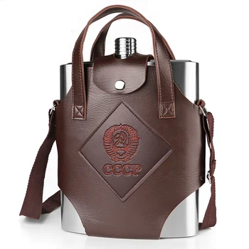 

Russian hip flask high-grade 304 stainless steel portable wine thickening outdoor flat bottle