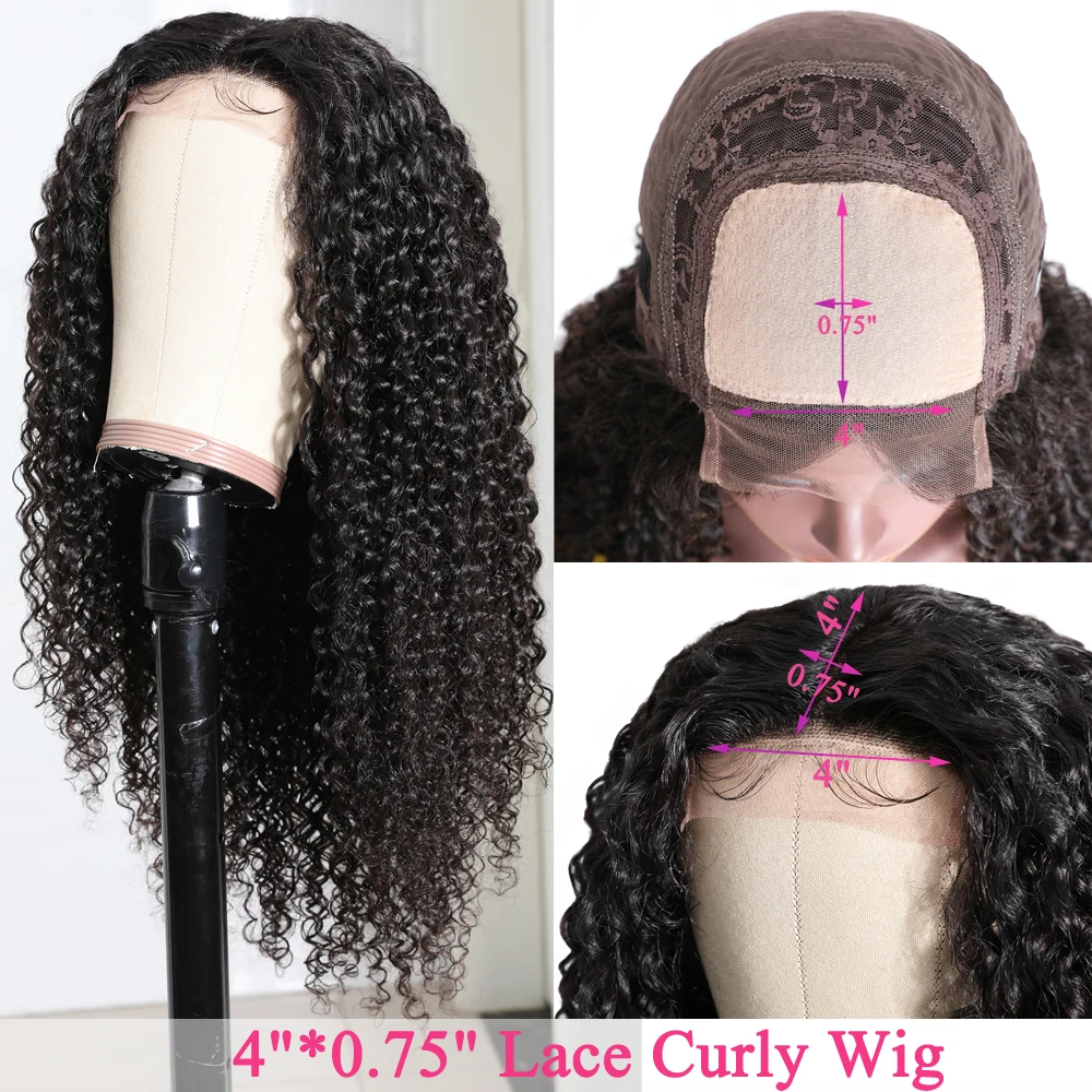 Peruvian Curly Hair Fake Scalp 4x0.75 Lace Wig Pre Plucked Jerry Curly Human Hair Wigs 4.5x1.5 Silk Base Lace Closure Wig (2)