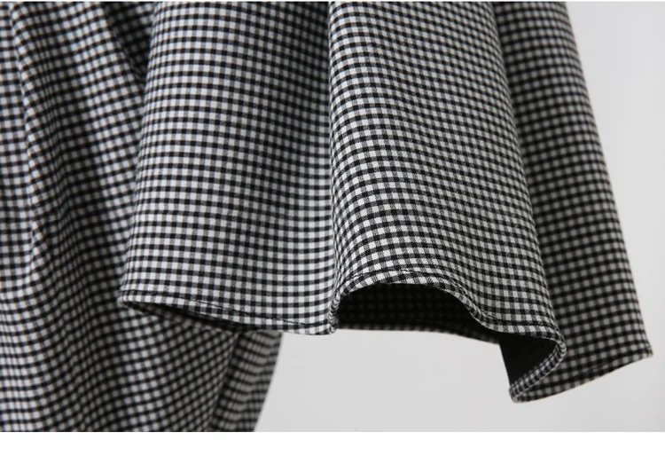 Eleagnt Slim Waist Women plaid Dress O-neck Female Office Ladies Mid-length Vintage Vestidos dresses