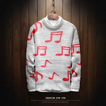Autumn New Sweater Men's Slim Fashion Print Casual Knit Sweaters Man Sweter Clothes Wild Loose Long-sleeved Pullover Men