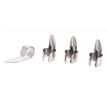 

4pcs Guitar Picks Set Stainless Steel 1 Thumb 3 Fingers Nail Protector For Guitarist guitar picks set for women men adult kids