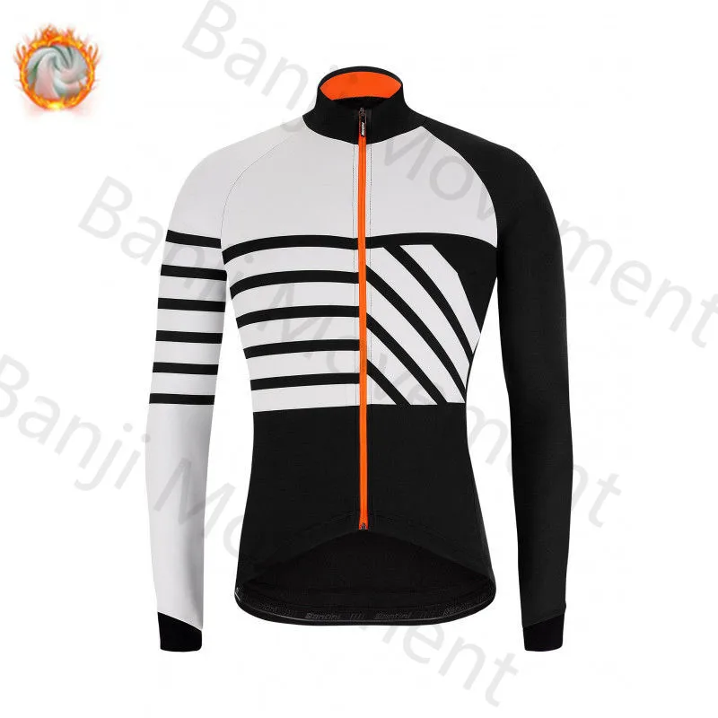 Santini Specializeding Winter Thermal Fleece Set Cycling Clothes Men's Jersey Suit Sport Riding Bike MTB Bib Pants Warm Sets - Цвет: cycling jersey 11