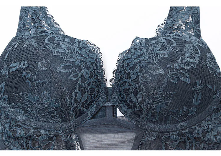 CINOON Sexy Push Up Underwear Lace Corset Women Elasticity Transparent Underwear Hollow Out Gather Bustier Bodysuit Lingerie (17)