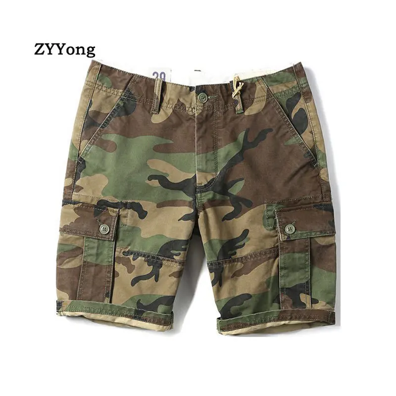 

Summer American Style Men's Shorts Overalls Straight Cotton Army Military Tactics Camouflage Motion Outdoor Leisure Cargo Pants