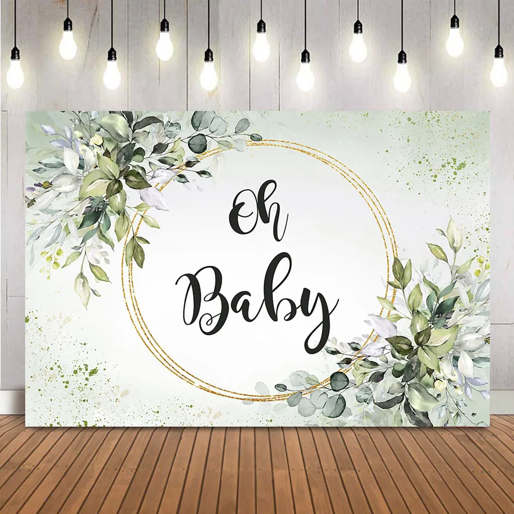 Baby Shower Green Leaves Backdrop For Photography Oh Baby Gender Reveal  Party Decoration Supplies Photocall Decorations Banner - Backgrounds -  AliExpress