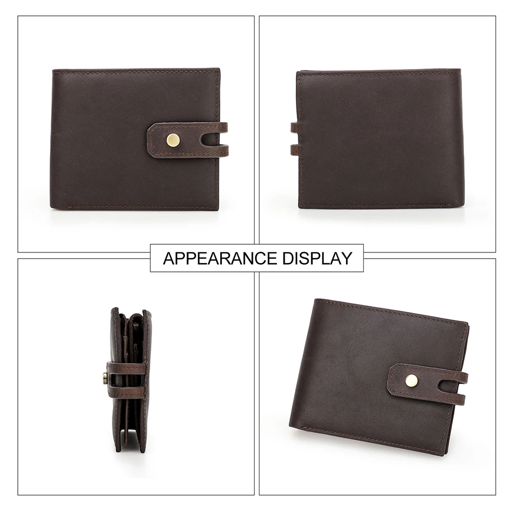 Genuine Leather Men's Wallet Rfid Blocking Protection Coin Purse Small Mini Card Holder Portomonee Male Walet