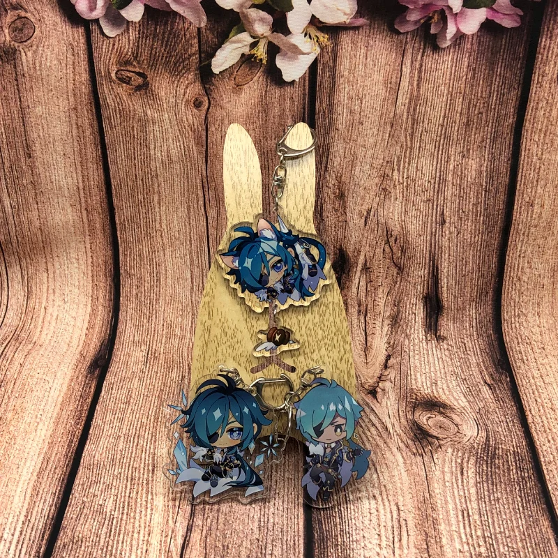 

Game Genshin Impact Kaeya Keychain Accessories Anime Cosplay Props Key Chain Backpack Pendant Kawaii Cartoon Badge