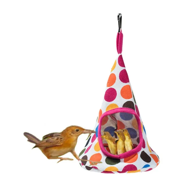 New 5 Colors Pet Cone Basket Birdhouse Hammock Plush Bird Toys Parrot Hammock Warm Hammock Pet Cave Cage Tent Toy House 2