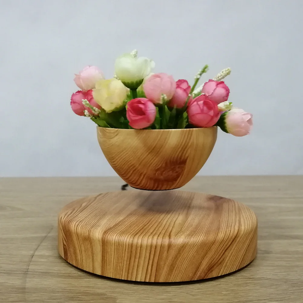 Levitating Air Bonsai Pot Rotating Flower Planter Magnetic Levitation Suspension Flower Floating Pot Desk Home Office Decor