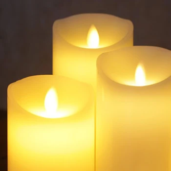 

3PCS Flameless LED Candles Battery Powered Swing Candles Tea Lights For Wedding Props Halloween Decoration _WK