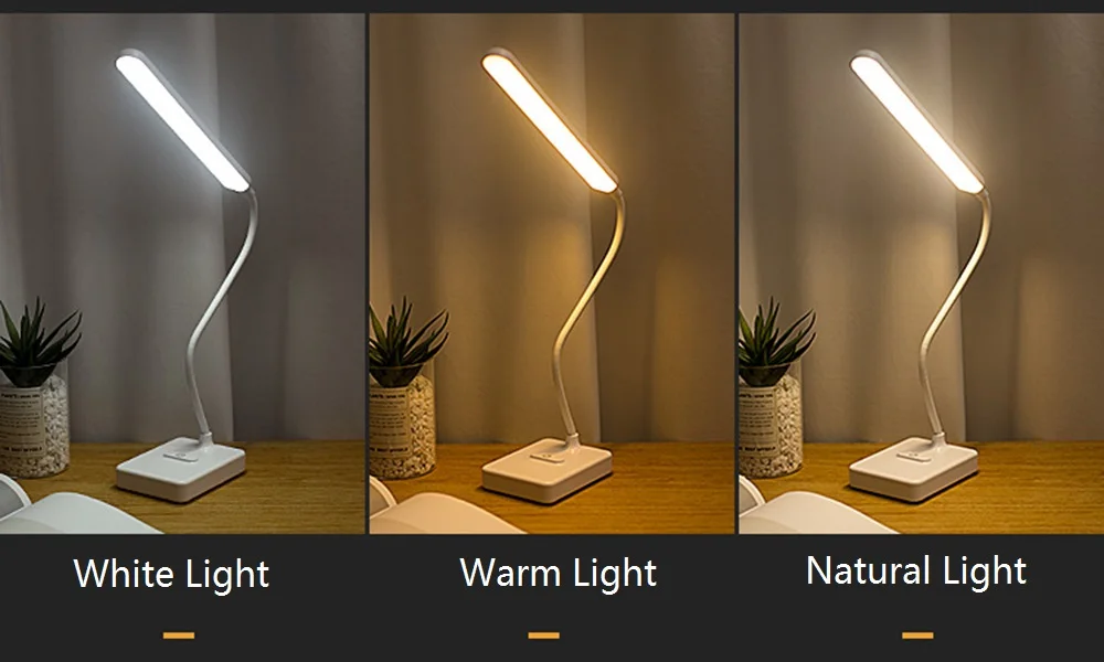 Finether USB 2,5 Вт 30LED Настольная лампа Защита Глаз Регулируемый Настольный свет сенсорное управление с держателем телефона для чтения