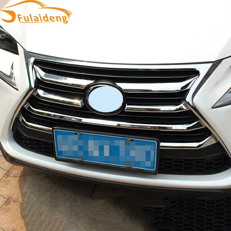 7 шт. для Lexus NX200 nx300h nx200t 2012- ABS Хромированная передняя решетка решетки отделка вокруг крышки аксессуары для стайлинга автомобилей