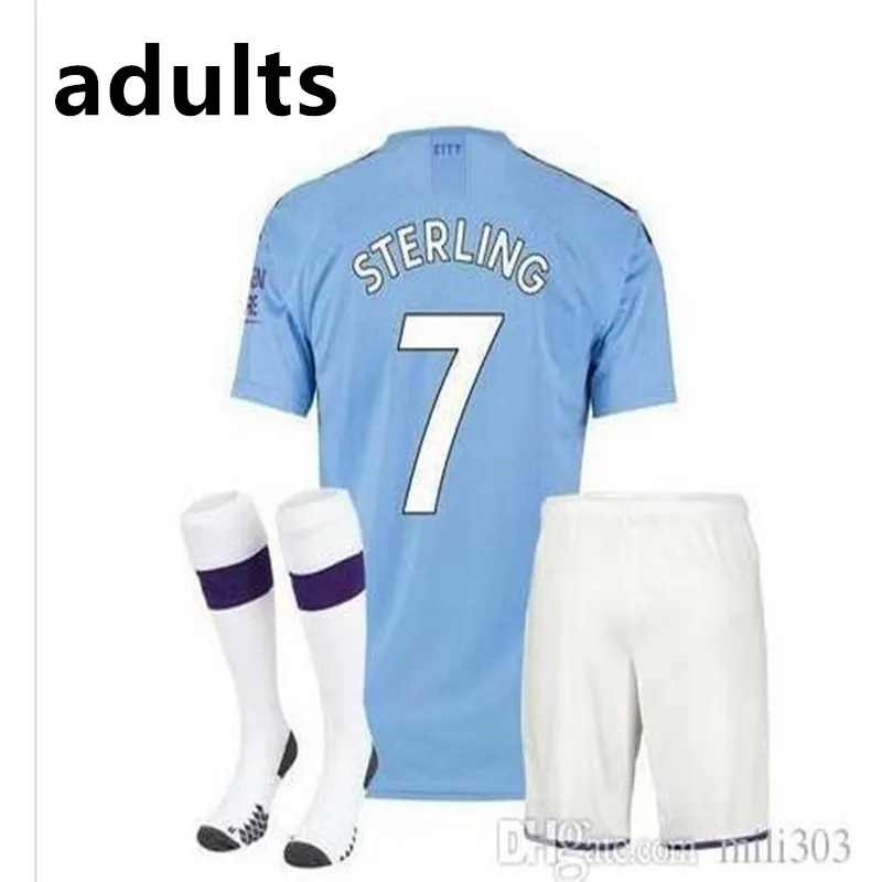 Комплект для взрослых Футбольная Футболка «Манчестерский город» JESUS DE BRUYNE KUN AGUERO MAHREZ G. JESUS BERNARDO SANE SILVA футболка для футбола - Цвет: shirt