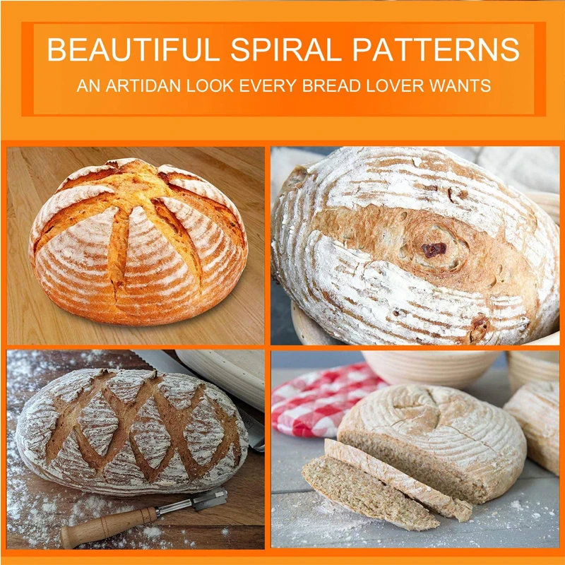 TEYAAO Rattan Bread Proofing Basket Natural Round Rattan Wicker Dough Fermentation Sourdough Banneton Bread Basket