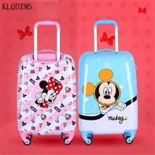 KLQDZMS, 20 дюймов, высокое качество, детский дорожный костюм с рисунком, чехол, АБС-пластик, чемодан на колёсиках, Спиннер, чехол на колесиках