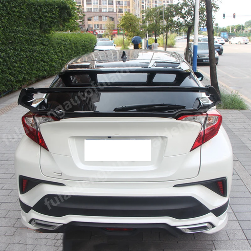 Для Toyota CHR C-HR- Глянцевая двухсторонняя антенна задний спойлер багажника протектор крыла накладка автомобиля Стайлинг Аксессуары