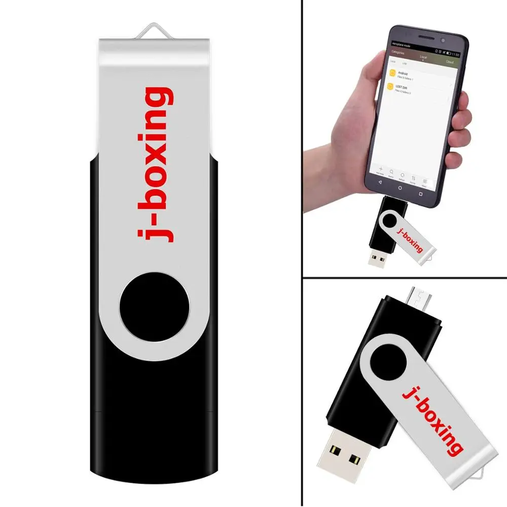 J боксерские черные OTG флешки 16 ГБ два порта флешка Micro USB флеш накопитель usb диск