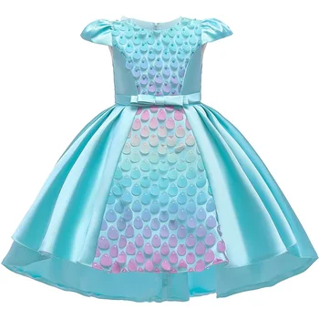 

Summer dress for girls Dress Color sequins Fish Flower girl princess elegant Party evening dress Children clothing