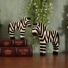 Европейский животных деревянные Зебра маленькие украшения творческий домашний интерьер гостиной пара