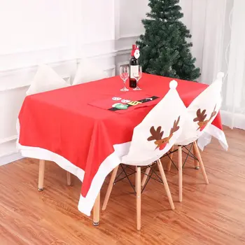 

4Pcs Deer Hat Chair Covers Christmas Decor Dinner Chair Xmas Cap Sets 634E