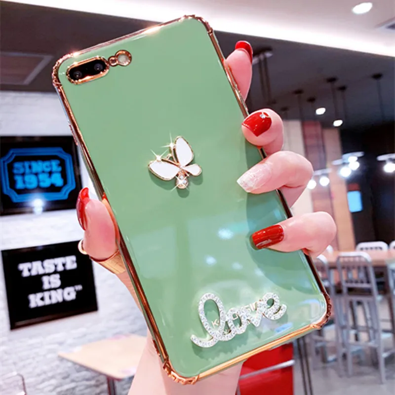 

Luxury Plain Gold Plating Glitter Diamond Soft TPU Case For OPPO Reno 2 Z 2F 10x Zoom Reno 3 Pro Ace A9X A9 F11 Pro A79 A73 R19