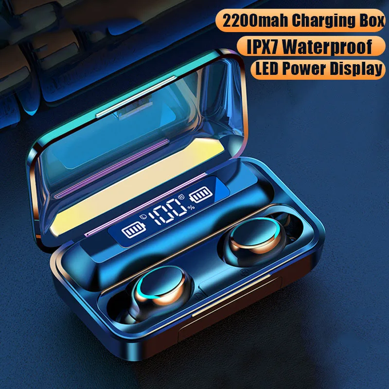 

F9 Wireless Headphones Bluetooth 5.0 Earphone TWS HIFI Mini In-ear Sports Running Headset Support iOS/Android Phones HD Call