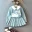 Г., милый вязаный комплект одежды с лебедем для маленьких девочек модные свитера на осень-зиму+ плиссированные юбки детские костюмы принцессы для девочек - Color: Blue