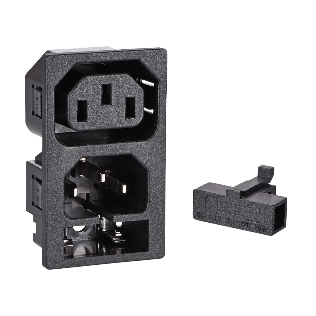 

uxcell Panel Mount Plug Adapter AC 250V 3 Pins IEC Inlet Module Plug Power Connector Socket Straight 1pcs C13 plus C14-1pcs