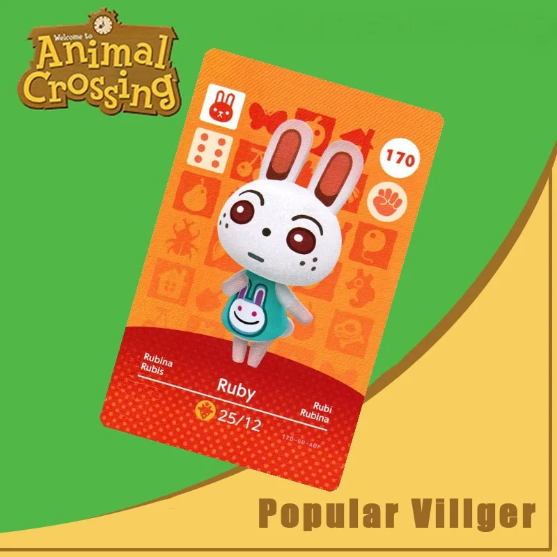 

170 Ruby Amiibo Card Animal Crossing Series Animal Crossing New Horizons Amiibo Card Work for Ns Switch Games Nfc Card