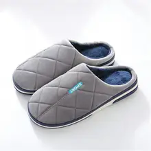 Мужские Тапочки большого размера из хлопка с широкой подошвой; теплые Нескользящие тапочки из хлопка; размеры 44, 45, 46, 47, 48, 49; Zapatos De Hombr