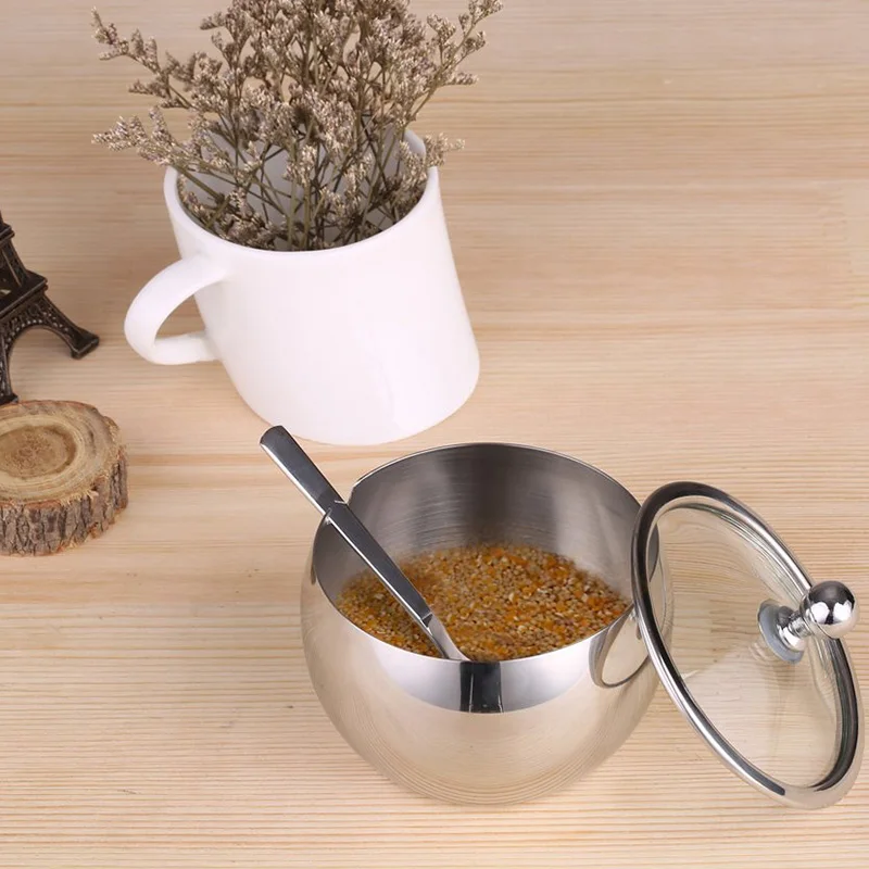 304 нержавеющая сталь коробка для специй горшок для приправ Kitche барбекю бутылка для перца Прочный Контейнер для приправы сахарная ложка с крышкой