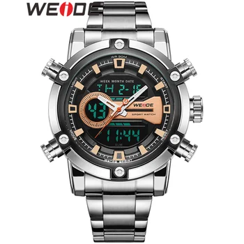 

WEIDE Watch Men Reloj Hombre Military Watch Quartz Wristwatch Dual Time Zone Tops Luxury Brand Relojes Para Hombre Men's Watches