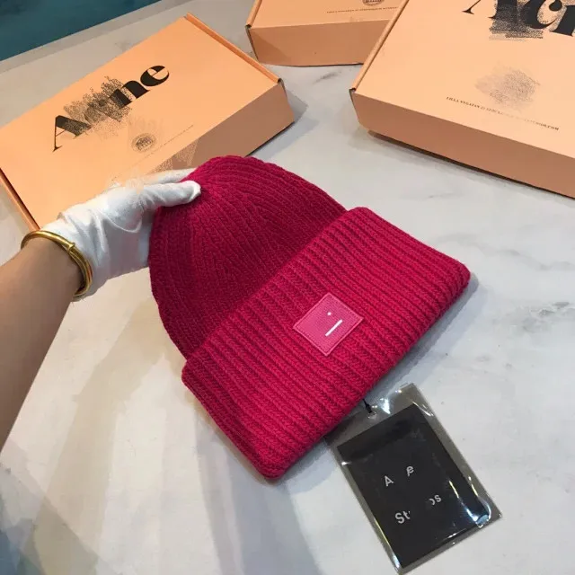 AC Studios Smiling face Beanie Skull Caps knitted Cashmere Eye Warm Couple Lovers Acne Hats Tide Street Hip-hop Wool Cap Adult