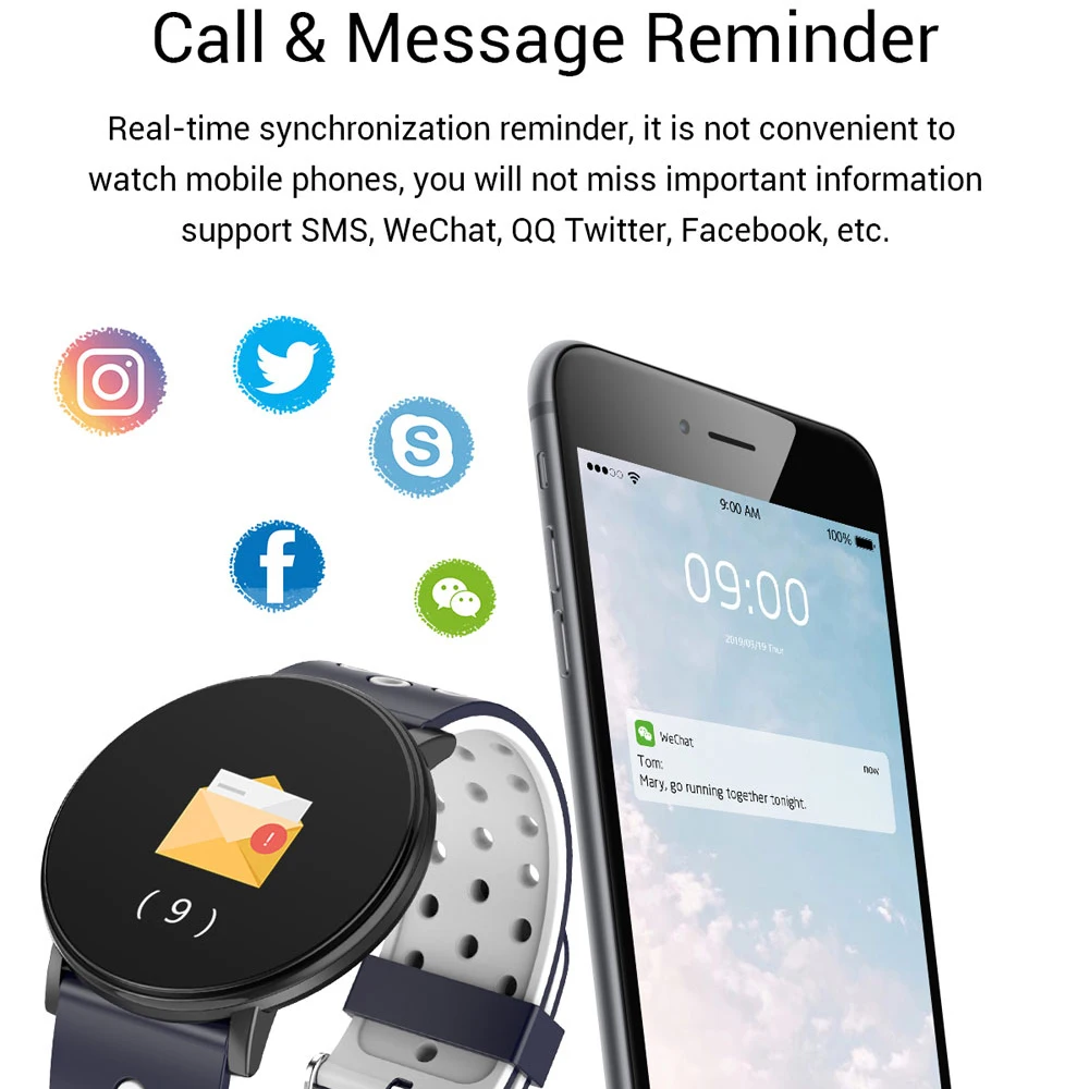  Sport Smart Watch Men Waterproof Blood Pressure Smart Watches Women Heart Rate Monitor Bluetooth Sm - 4000266941937
