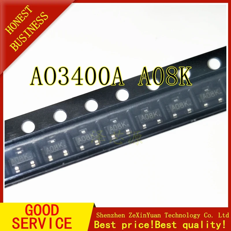 300 шт./лот AO3400 AO3400A шелкография: A08K SMD SOT-23 подлинный MOS FET