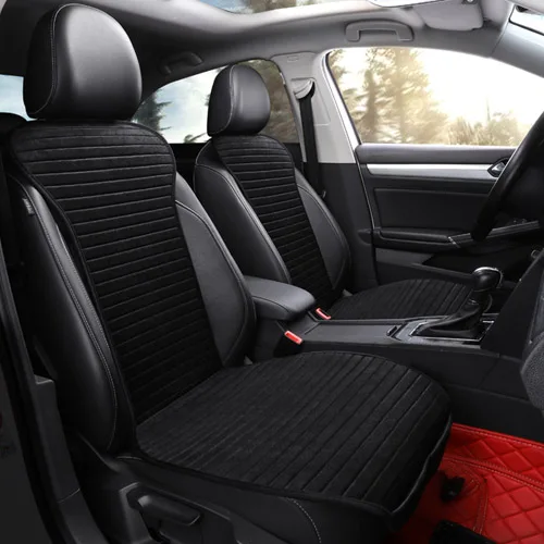 black backrest tw Чехол для сиденья автомобиля, сохраняющий тепло зимой, передняя/задняя стекающаяся ткань, подушка, дышащая, не скользящая, автомобильные аксессуары, универсальный - Название цвета: black backrest tw
