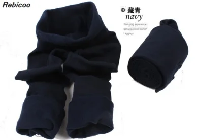 Navy Blue Лидер продаж! корейский стиль, осенние и зимние женские леггинсы, теплые бархатные тонкие эластичные леггинсы, теплые леггинсы, черные леггинсы - Цвет: Navy Blue