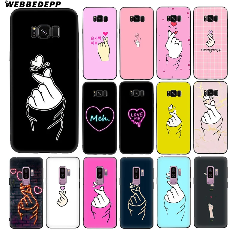 Cute Loving K Pop Heart Girl Soft TPU Silicone Case for Samsung Galaxy S10 S10e S9 S8 Plus S7 S6 Edge & J6 |
