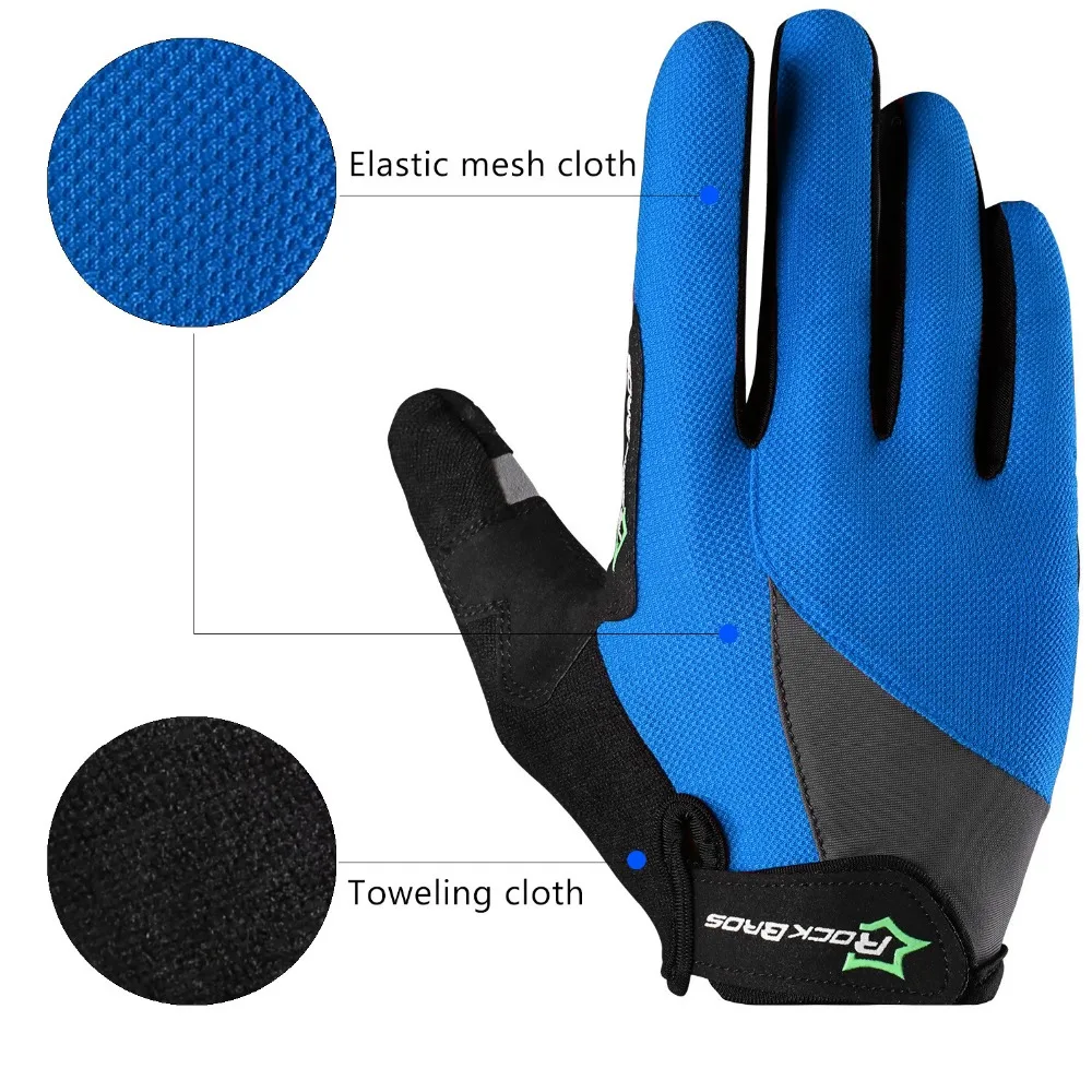 ROCKBROS Cycling Gloves Sponge Pad Long Finger Motorcycle Gloves For Bicycle Mountain Bike Glove Touch Screen MTB Gloves 3