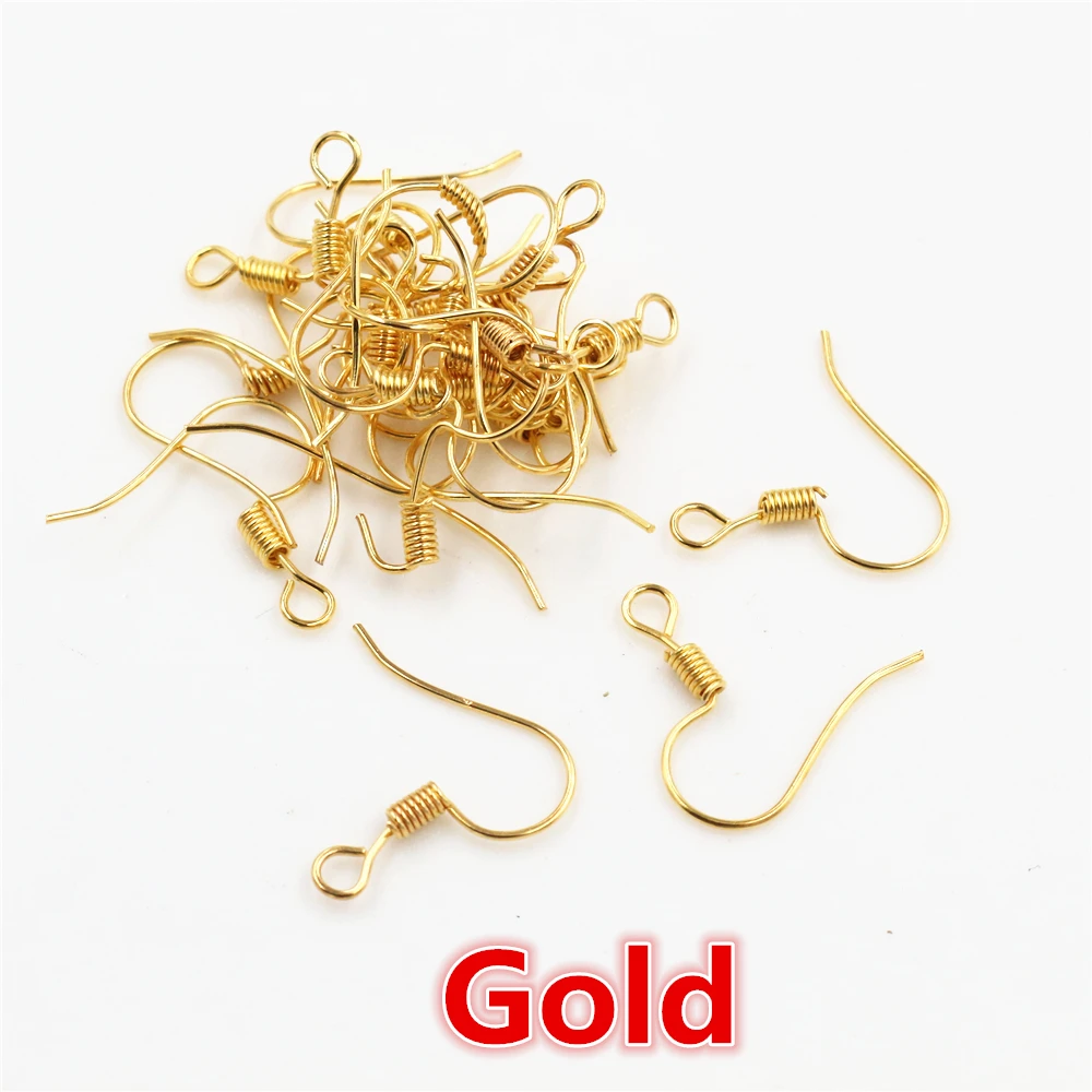 Gold 20x17 мм, 100 шт./лот, сделай сам, фурнитура для сережек, застежки для сережек, крючки, фурнитура, сделай сам, аксессуары для изготовления ювелирных изделий, железный крючок, серьги, ювелирные изделия - Цвет: Gold