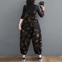 Loose Jeans Black Jumpsuit Women Casual Oversized Baggy Cargo Pants Big Pockets Print Floral Denim Overalls Straps Jean Rompers - Image 3
